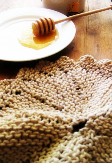 Hand Knit Cotton Cloth "Snowflake"